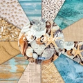6x6 inch sea beach themed scrapbook paper pad with 12 starfish and shell designs - R2603 24 Sheets