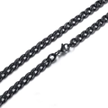Matte black stainless steel Cuban link necklace with secure lobster clasp closure - 9.5mm Wide Black / 18cm Bracelet