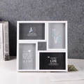 Minimalistischer weißer 4er Holz-Bilderrahmen-Collage für 10x15 cm Fotos - 4-Gitter Kombiniert - Weiß Glatt / Weiß