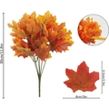 Artificial maple leaf bouquet in deep red and orange for autumn farmhouse decor - 30cm 7-Prong Sprays