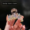Iridescent crystal hair claw clip in macaron colors measuring 4.5cm by 3cm - Iridescent Crystal Beaded Style / Colorful
