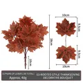 Artificial caramel maple leaves branch with 30 pieces and size measurements - 38cm Rooted Bouquet Style 03