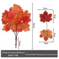 Artificial maple leaf branch in orange-red gradient for Thanksgiving farmhouse decor - 39cm Rooted Bouquet Style 02