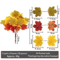 Artificial maple leaf stems with realistic yellow and orange foliage for autumn decor - 37cm Rooted Bouquet Style 04