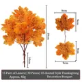 Artificial maple leaf stems for autumn decor, 39cm height with orange silk leaves - 39cm Rooted Bouquet Style 05