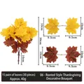 Artificial maple leaf spray in yellow and brown tones for autumn decor, height 39cm - 39cm Rooted Bouquet Style 06