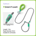 Grüne 1,5m Hundeleine P-Kette mit 8mm Webseil und weichem Plüschpuppen-Detail - 1.5m*0.8cm / Grün Mit Bommel