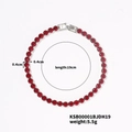 Classic hip hop tennis bracelet featuring 4mm red round-cut cubic zirconia in 19cm length - 19cm / Platinum Plated Red