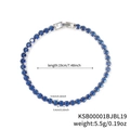 Silberfarbenes Tennisarmband mit 4mm blauen Zirkoniasteinen und sicherem Klickverschluss - 4.0 Weißgold Blauer Zirkonia - 19cm