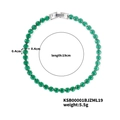 Silver hip hop tennis bracelet featuring 4mm round green cubic zirconia stones and clasp - 19cm / Platinum Plated Green Zirconia