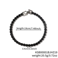 Silver tennis bracelet featuring black zircons, 19cm length and 0.4cm stone diameter - 19cm / Platinum Plated Black Zirconia
