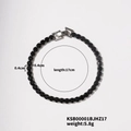 4.0mm black tennis bracelet with micro-paved cubic zirconia stones and 17cm silver clasp - 17cm / Platinum Plated Black Zirconia