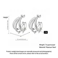 Silver multi-layer semi-circular titanium steel hoop earrings, 23mm height variant - 23mm / Classic Oval Style (PJER282) / Steel
