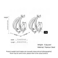 Three-layer silver titanium steel hoop earrings, 20mm x 15mm, 6.6g per pair - 20mm / Classic Oval Style (PJER282) / Steel