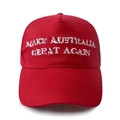 Red cotton baseball cap with white Make Australia Great Again embroidery and curved brim - Simple Red
