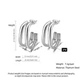 Polished titanium steel double-layer U-shaped hoop earrings 25mm height variant - 25mm / Twisted Layered Hoop (PJER217) / Steel