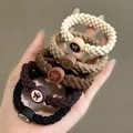 Set of 5 high-elasticity braided hair ties in earthy tones with butterfly buckle - Butterfly 5-Piece Set