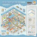 Goldfish Bath House DIY sticker kit with cute tiger theme and isometric cartoon scenery - Goldfish Bathhouse