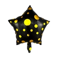 Star shaped black foil balloon with gold polka dots for New Year party decoration - 18 Inch Black Star Balloon with Gold Dots