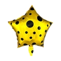 Star-shaped golden foil balloon with black polka dot patterns for party decoration - 18-inch New Year Black Polka Dot Star Balloon