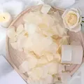 Artificial champagne silk rose petals for wedding decoration in a wooden tray - Pre-separated Champagne