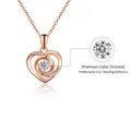 Collana con ciondolo a cuore in oro rosa con zircone bianco e catena a maglie - Argento 925 / Oro Rosa con Strass Bianchi