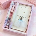 Mermaid theme stationery gift set featuring a 3D ballerina notebook and glitter liquid pen - Dancing Miracle White