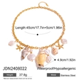 Collana con conchiglie in acciaio inossidabile dorato con stella marina e perla - Stile Ciondolo Perla e Stella Marina Oceano (JDN2408022)