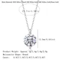 Collana in argento S925 con ciondolo moissanite in finitura oro rosa 18K e taglio rotondo - Collana in Argento S925 + GRA/Carta Nera / 5,0 mm/0,5 Carati