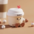 Cartoon bubble tea silicone night light with cute face and red heart decoration - Silicone Milk Tea Cup (Rechargeable-7 Colors)