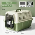 Green and beige portable pet carrier for cats and dogs, durable plastic with metal mesh door - No. 2 Aviation Box (50x35x35cm) / Green