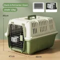 Beige and green pet carrier airline crate 60x47x44cm for cats and dogs up to 15kg - No. 3 Aviation Box (60.2x44.5x47.5cm) / Green