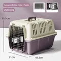 Purple and cream pet carrier airline crate for cats and small dogs up to 6kg - No. 1 Aviation Box (46x31x31cm) / Purple