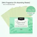 Portable peppermint scented face oil blotting papers in fresh green 100 sheets pack - Peppermint Scent