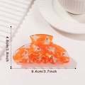 Pinza de pelo naranja luminosa de Halloween con patrón de fantasma blanco, de 9,4 cm - Fantasma Naranja Sol