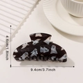 Luminous black Halloween hair claw clip with cute white ghosts, length 9.4cm - Shining Black Ghost