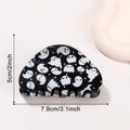 Black glow Halloween hair claw clip with cute white ghost patterns and glitter finish - Glitter Black Ghost