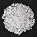 Polished translucent white crystal tumbled stones for healing and purifying on dark background - Normal Cotton White / 9-12mm/100g