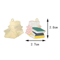 Cartoon books and flower DIY pendant charm in gold and blue enamel finish - Book with Flowers