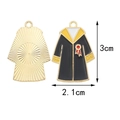 Zinc alloy graduation gown charm in black and gold finish for DIY jewelry crafting - Yellow Academic Gown