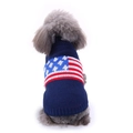 Maglione in maglia blu scuro per animali con motivo classico della bandiera americana - S / Bandiera USA Blu (MYD86)