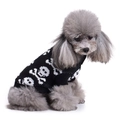 Knitted black pet sweater with white skull and crossbones pattern for small dogs - Black Skull (MYD20A)