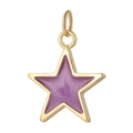 Pendentif étoile doré émaillé avec centre violet, breloque céleste style bohémien - Style Étoile en Émail Violet (AC210412G10)