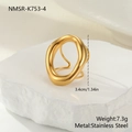 Anello artistico in acciaio inossidabile dorato con design irregolare e altezza 3,4cm - Anello d'Oro
