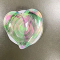 Magnetic iridescent heart phone grip with sparkling rainbow finish and metal base - Magnetic-Large Slanted Heart-Colorful Laser