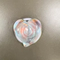 Iridescent heart-shaped magnetic phone socket with holographic finish and ripple texture - Magnetic-Large Slanted Heart-Blue Light
