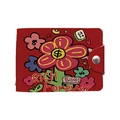 Red RFID card holder with colorful floral graffiti and RICH Forever text print - Driver's License - 10 Money To Spend / 8-card Single-sided Card Slot