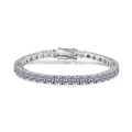Close-up of S925 sterling silver tennis bracelet with round-cut moissanite and secure clasp - 19cm / 3.0mm Moissanite (10 Points Per Stone)