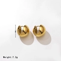 Orecchini a sfera dorati lucidi da 15mm dal peso di 7,2g con design moderno - Oro