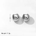 Orecchini a cupola in argento da 15mm con finitura a specchio lucida minimalista - Platino